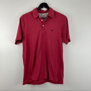 Red Volcom Polo Shirt Medium